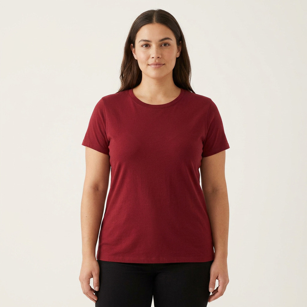 Mossimo Deep Red Crewneck Cotton Tee S